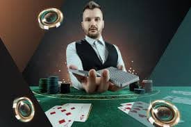 Live poker table on togel japan with professional dealer, chip tray, and player seating from multiple regions